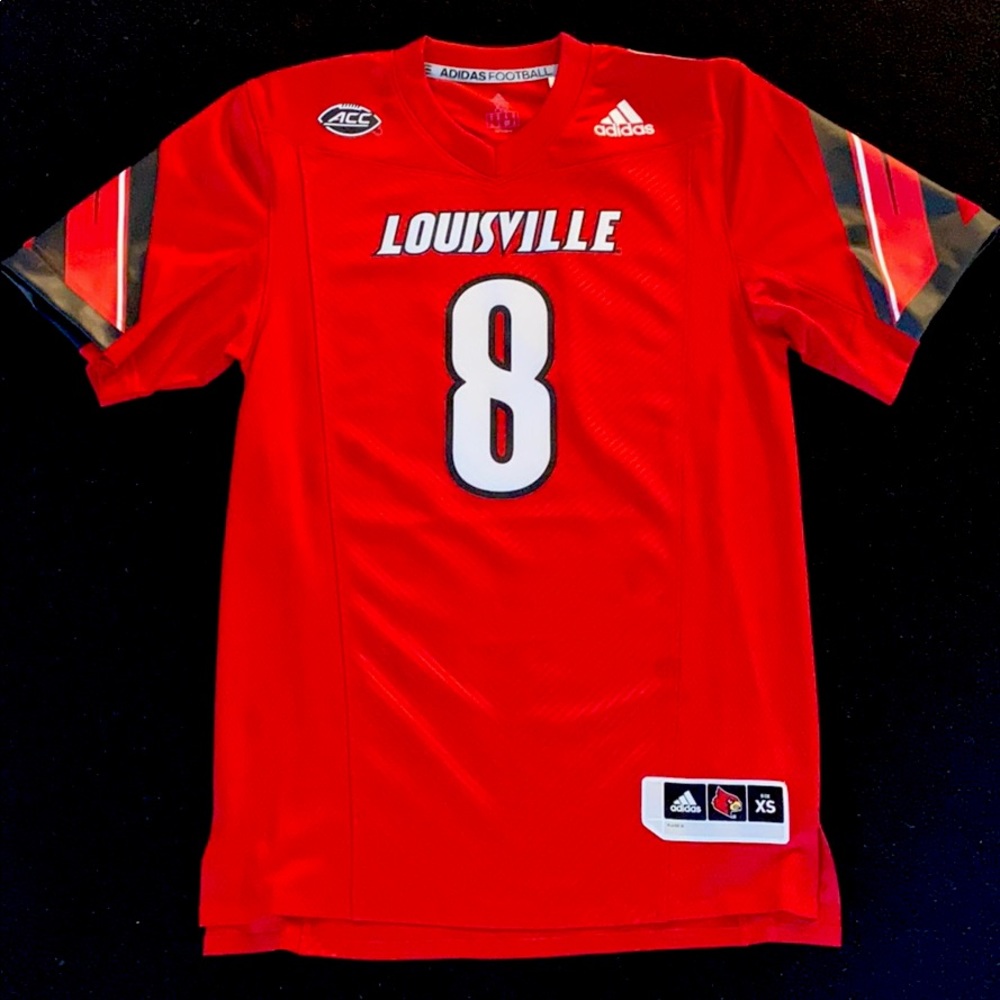 Adidas Louisville Cardinals #8 Red Football Jersey